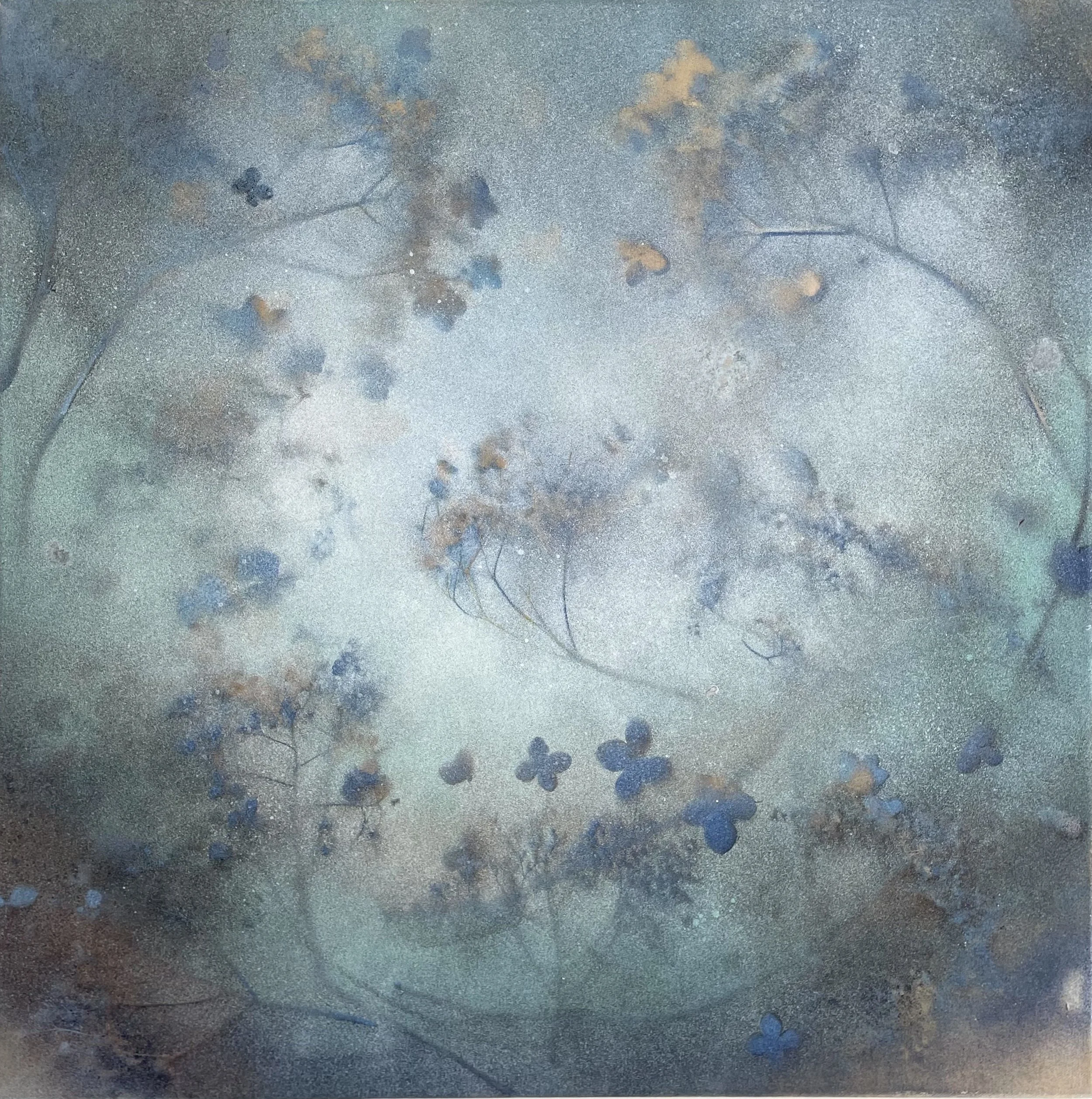 Rhapsody in Pale Blue, acrylic on canvas, 60 x 60cms