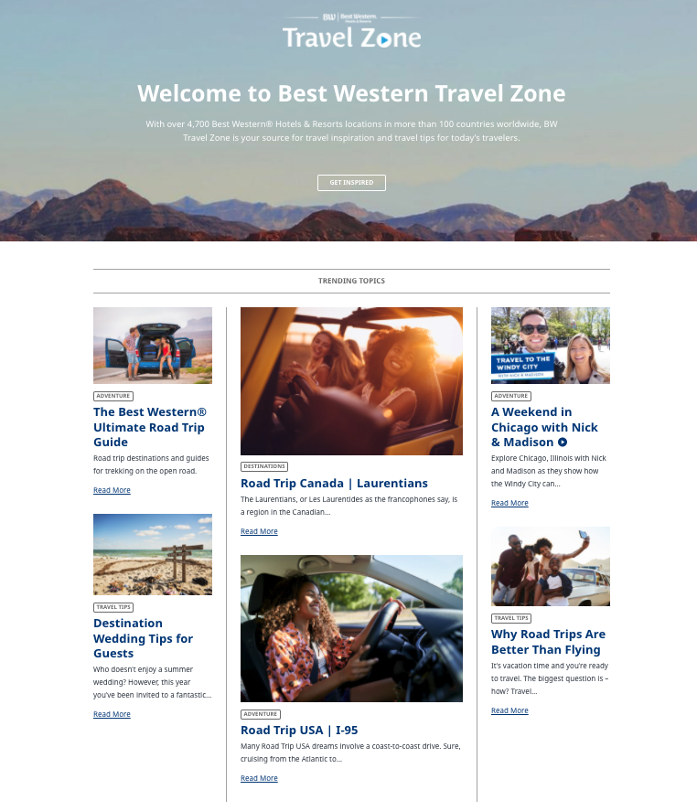 Relaunch of Travel Zone blog