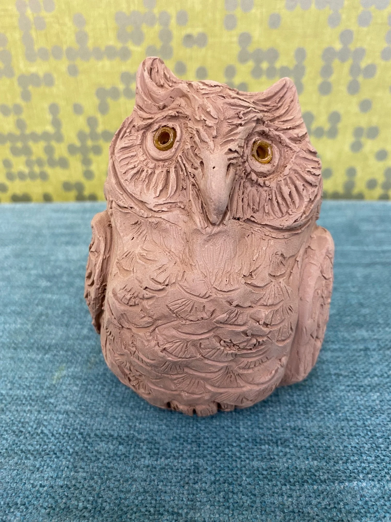 Make a clay owl musical instrument on the North Fork