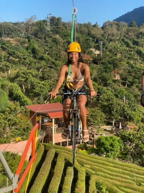 Biking tight rope @ Cafe Albania