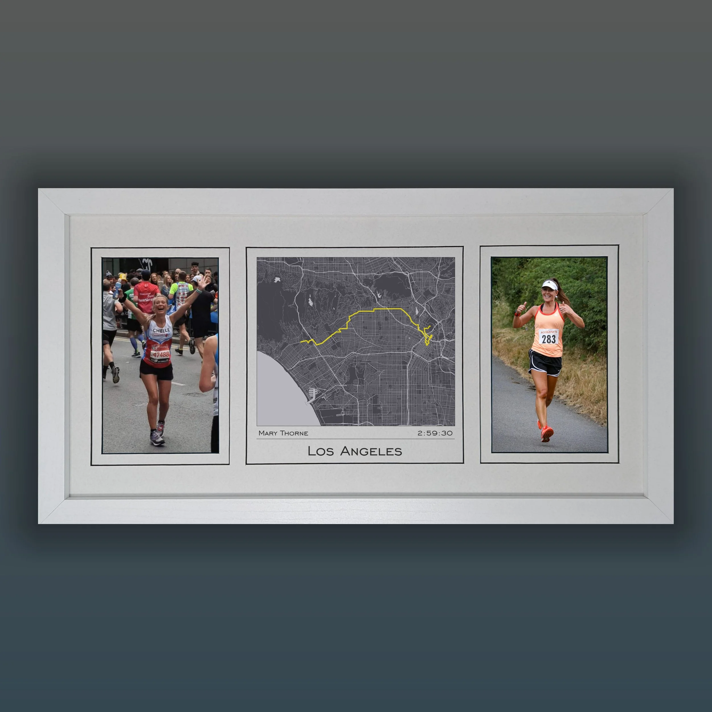 Los Angeles - Marathon - Map & Photo Display Frame - Marathon Gifts ...