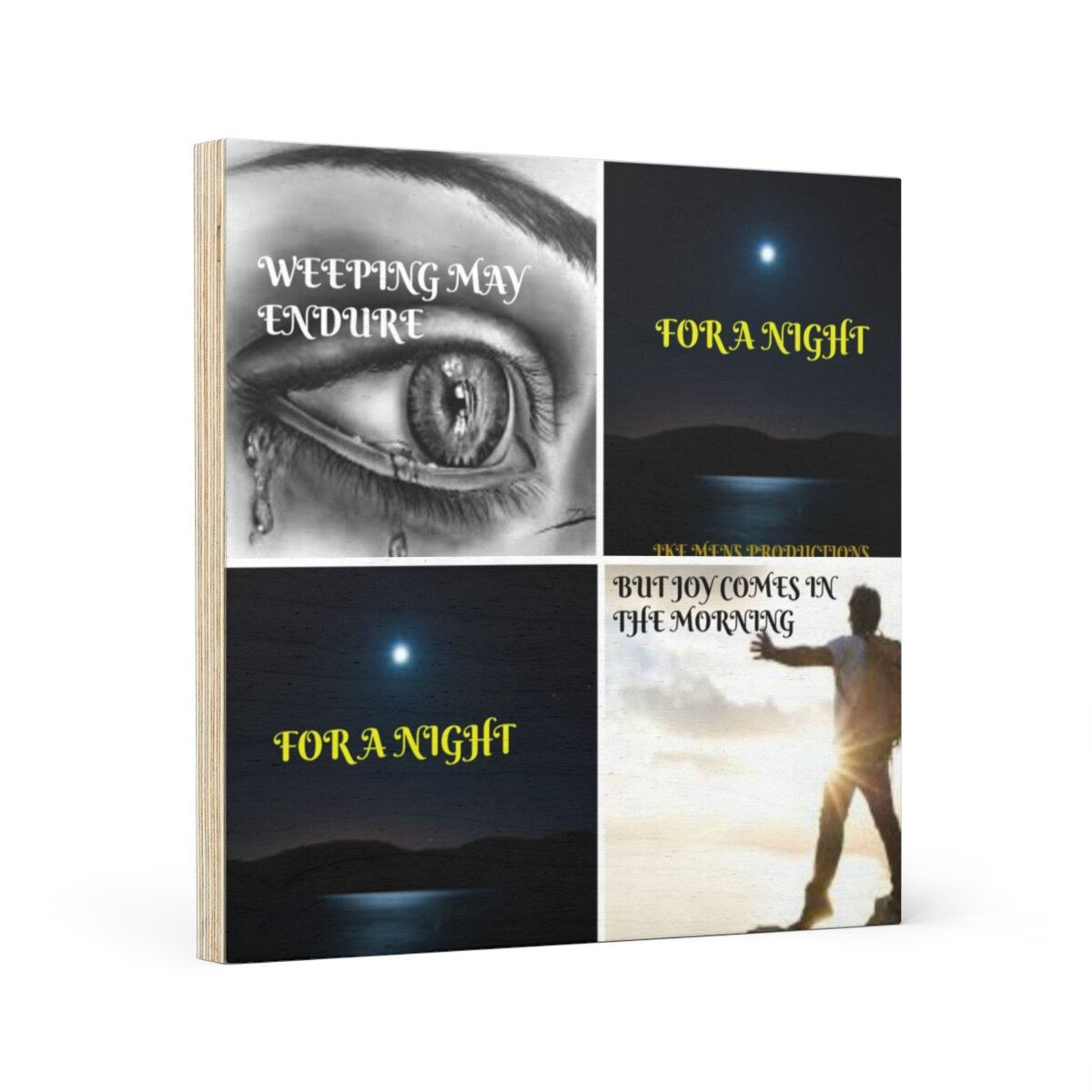 IKE MENS Scripture Collage Wood Canvas