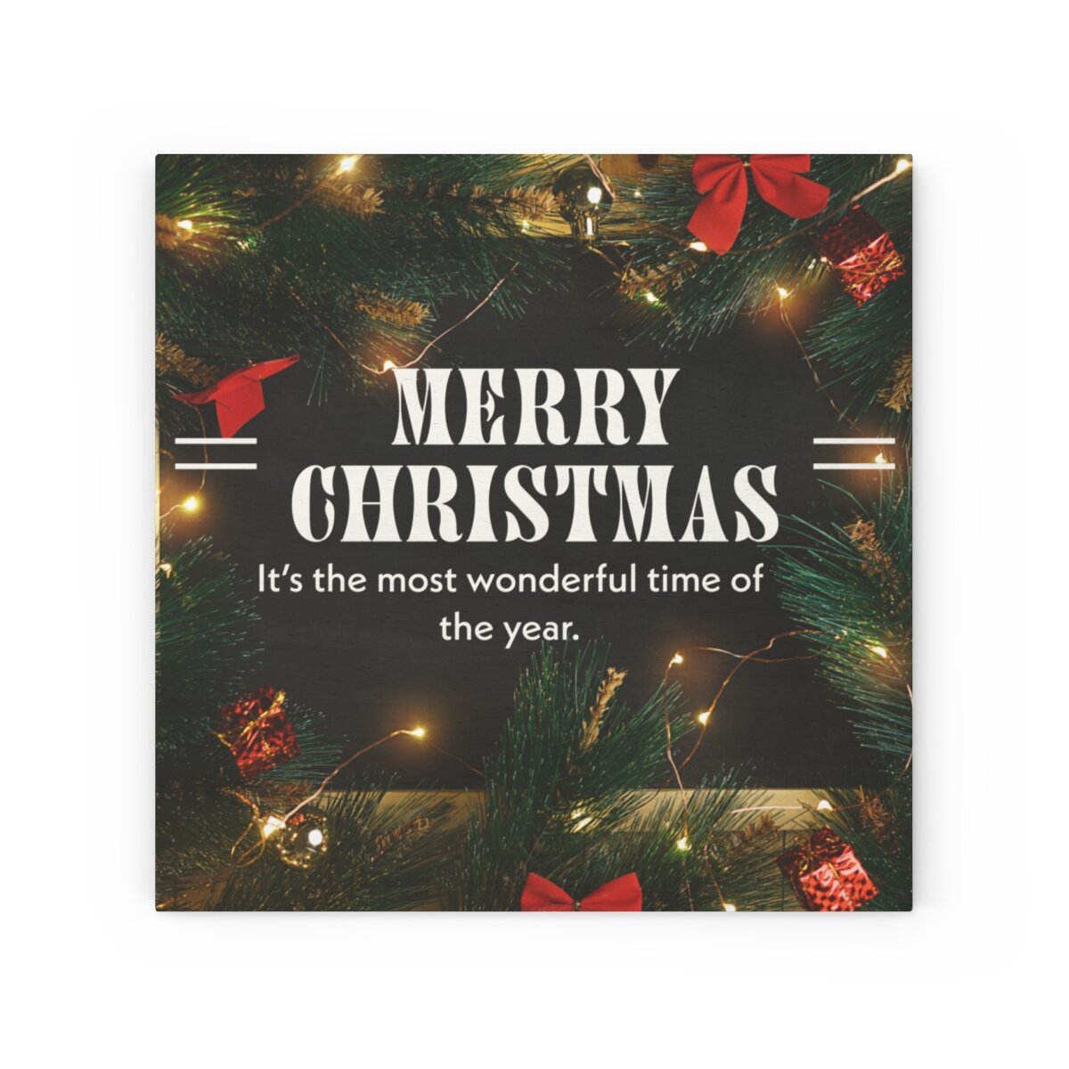 Merry Christmas Wood Canvas