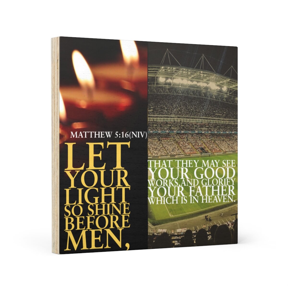 IKE MENS Scripture Collage Wood Canvas