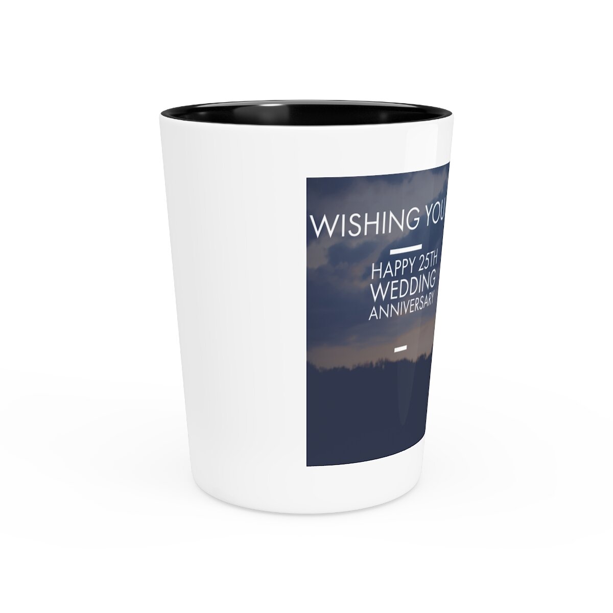 Happy 25th Wedding Anniversary Shot Glass