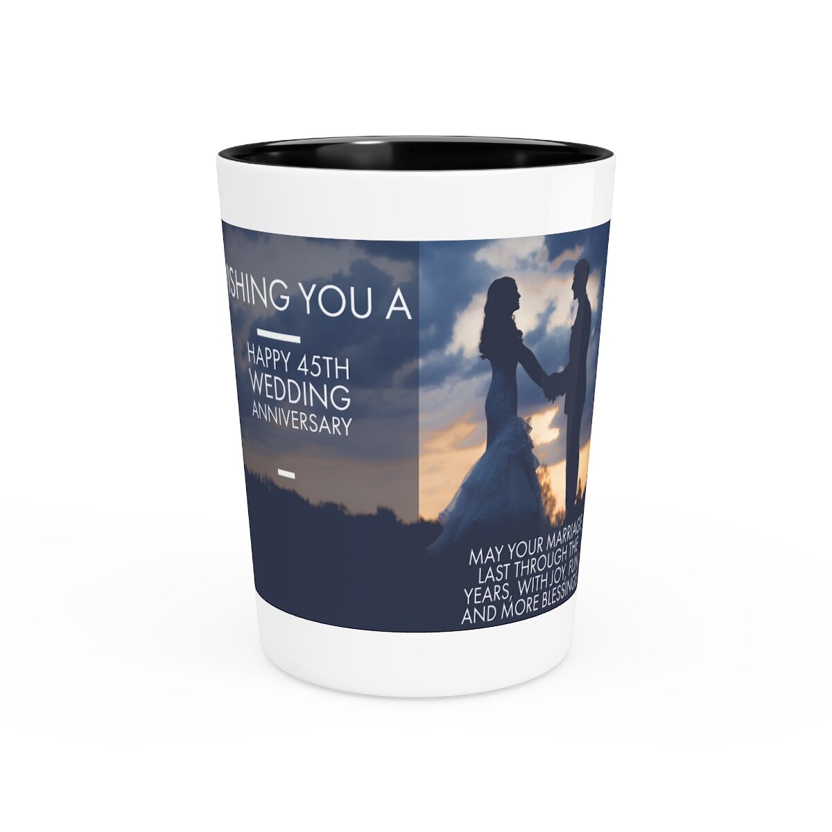 Happy 45th Wedding Anniversary Shot Glass