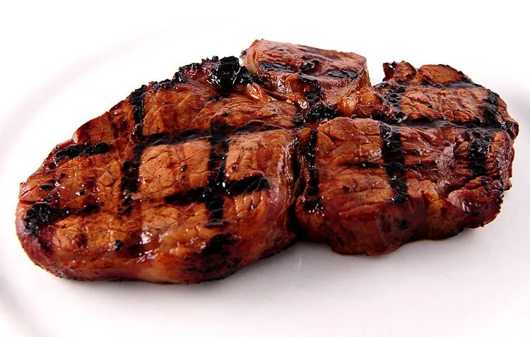 New York Strip steak grilled.