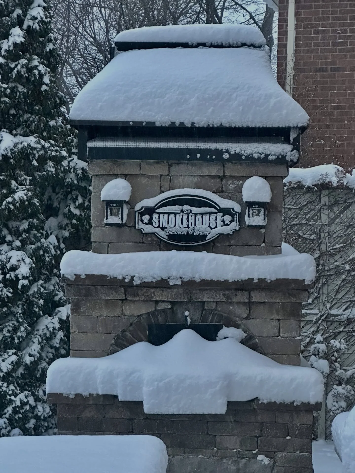 You&rsquo;ve heard of Southern BBQ, well this is Northern BBQ. 

#snowday #bbq #backyardbbq #brickoven #pizzaoven