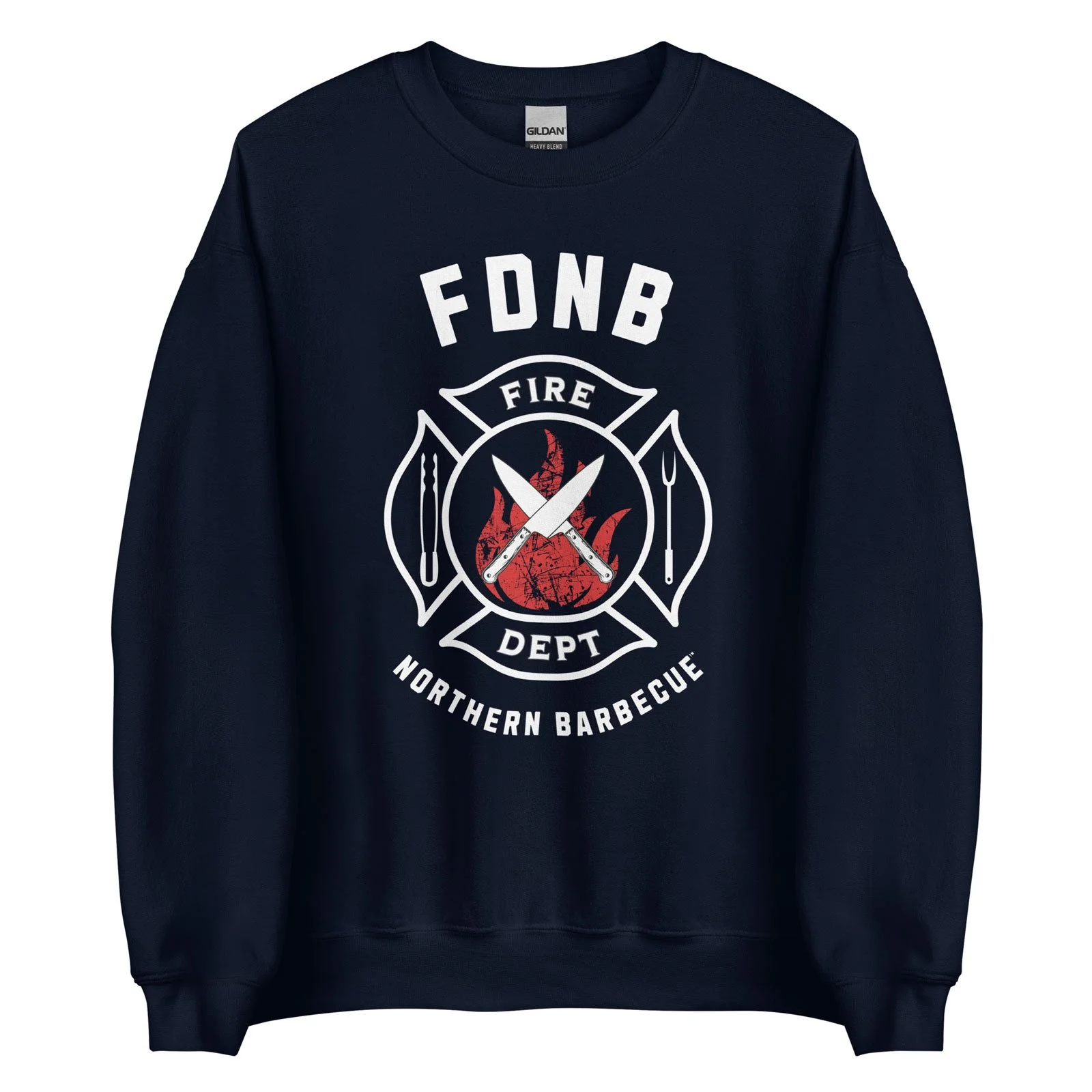 FDNB Fire Department Northern Barbecue sweatshirt.