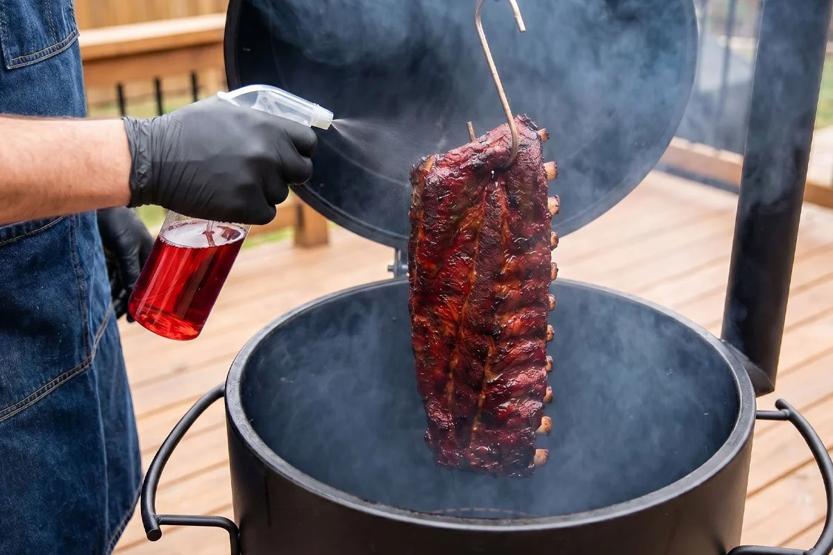 Red wine spritz for ribs.