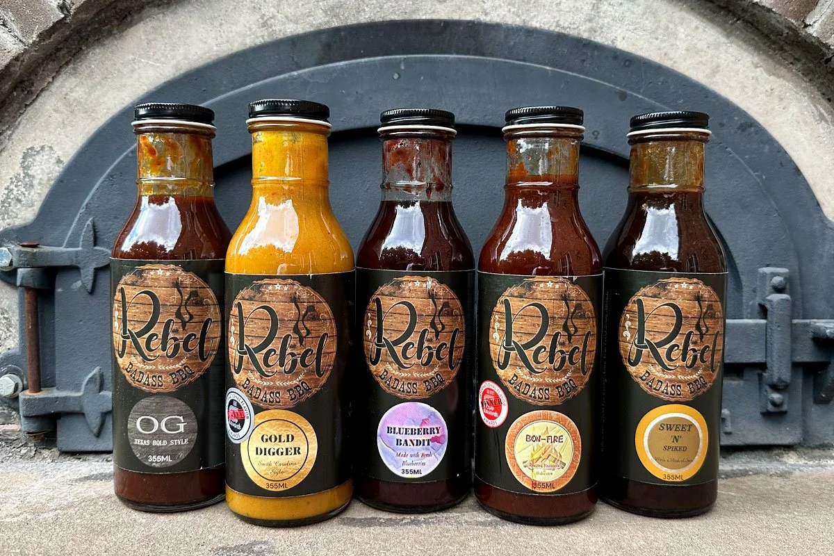 Rebel Badass BBQ barbecue sauces.
