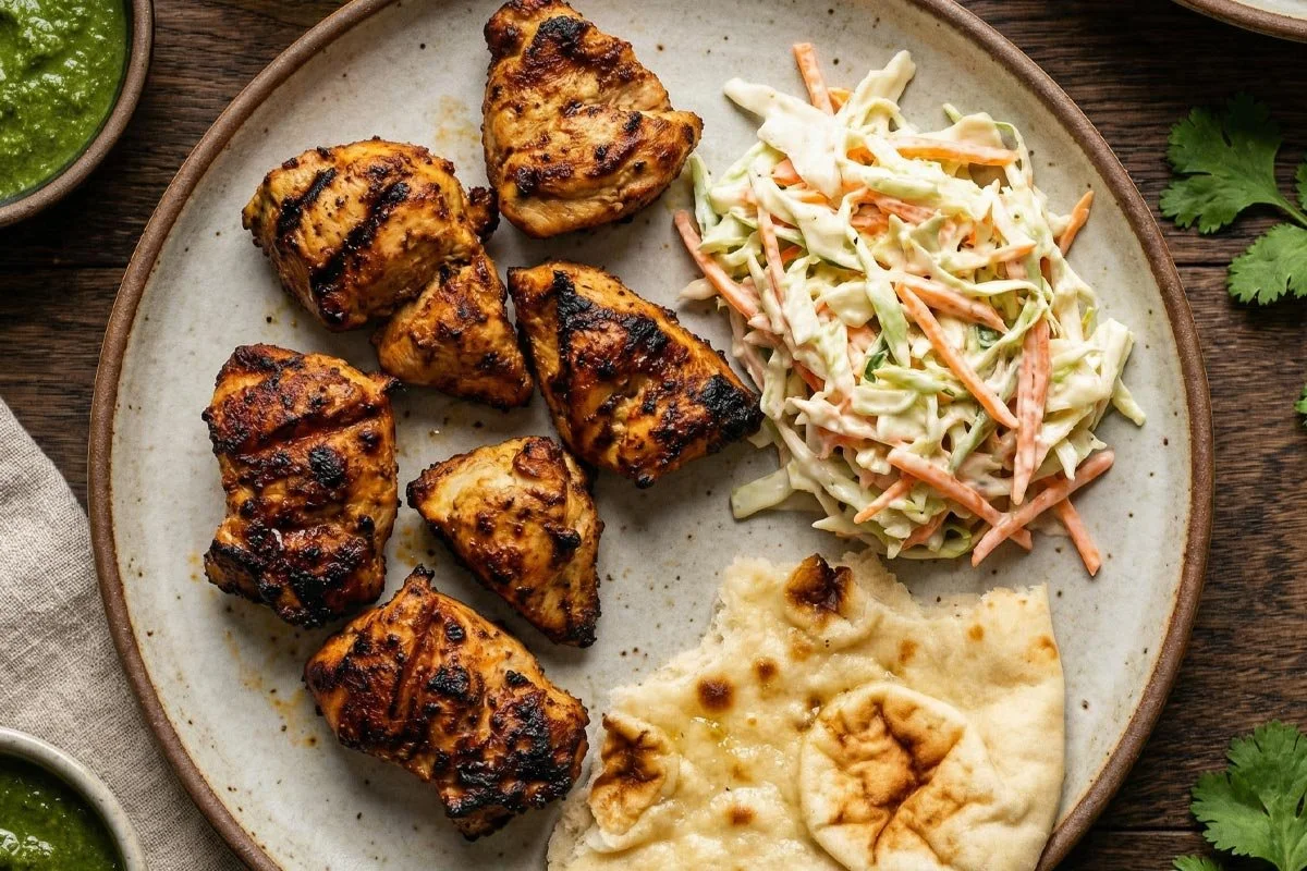 Tandoori Chicken plated by Chef Mike Belobradic.