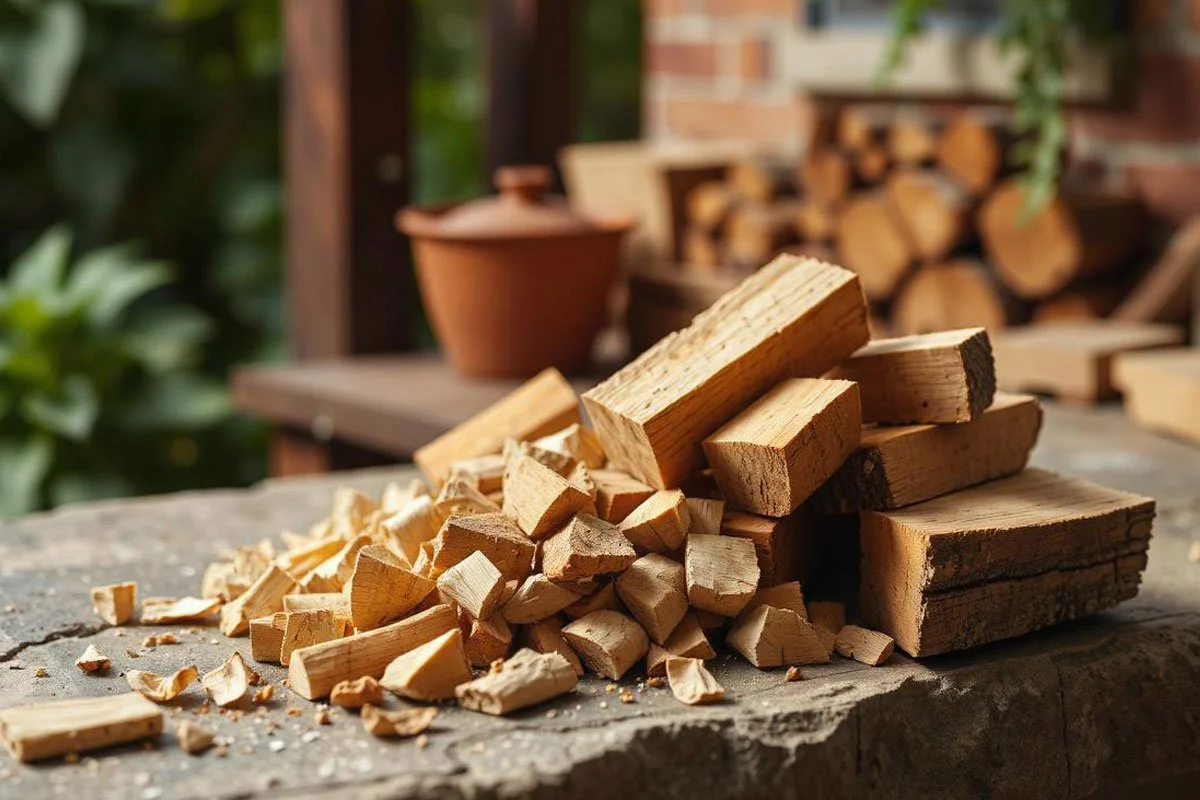 Hickory wood for backyard bbq.