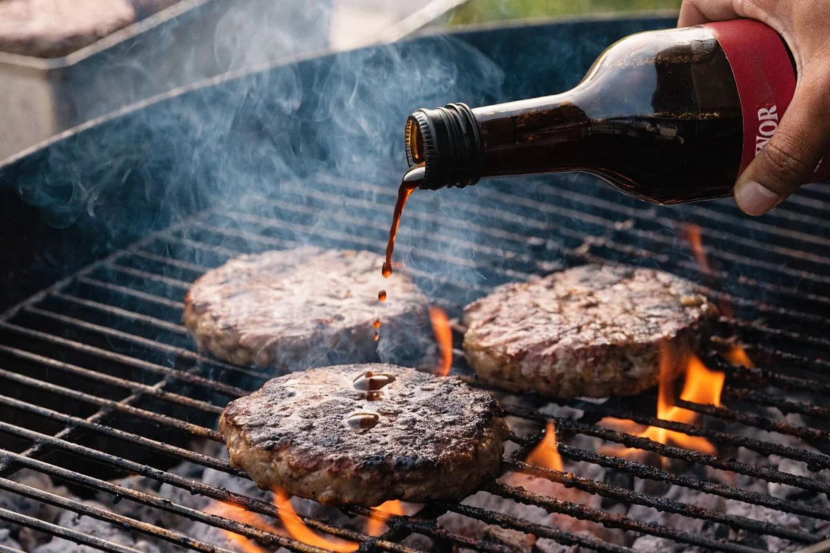 Worcestershire sauce on burgers.