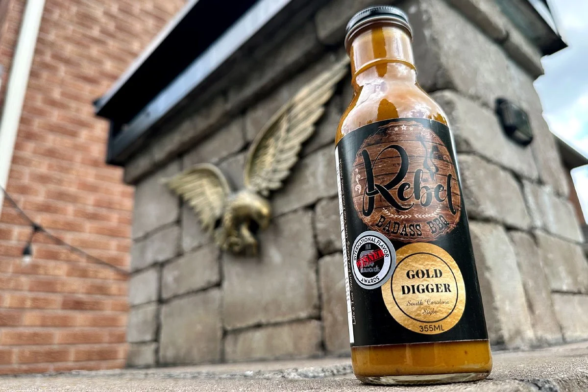 Gold Digger South Carolina bbq sauce by Rebel. Photo Mike Belobradic.