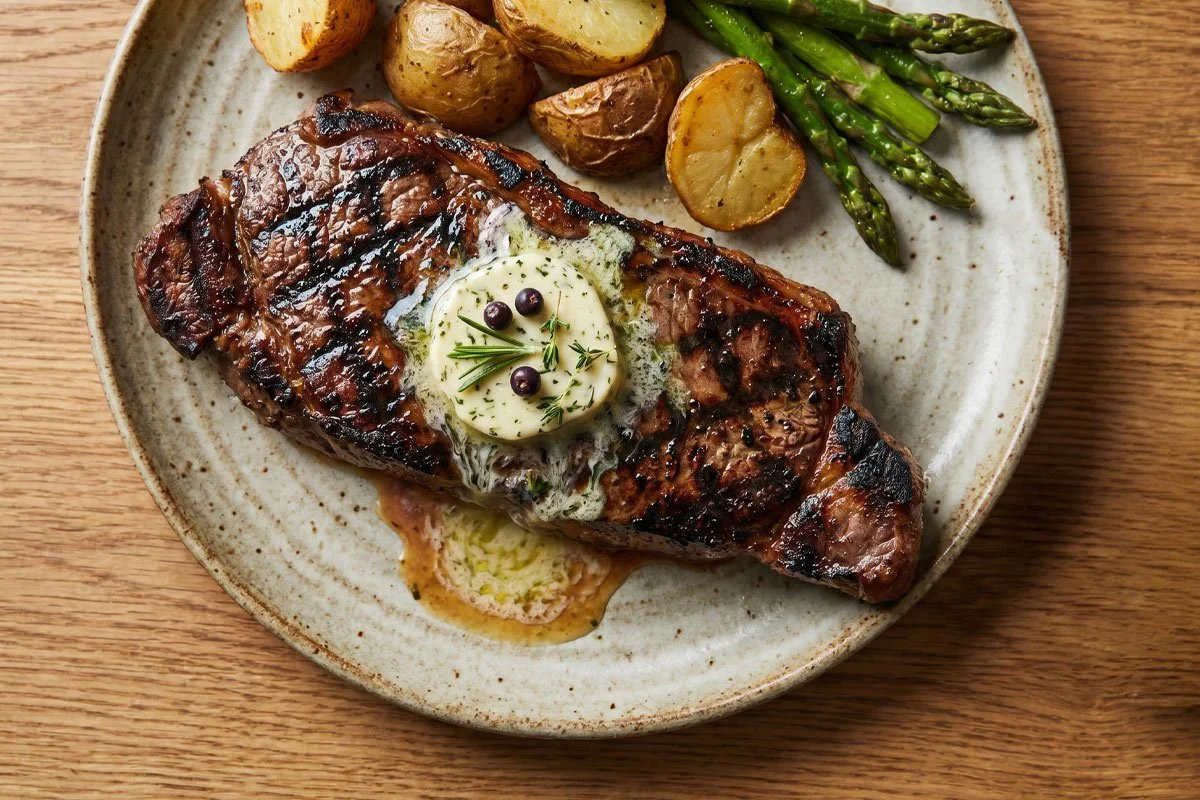 Gin herb butter on a steak.