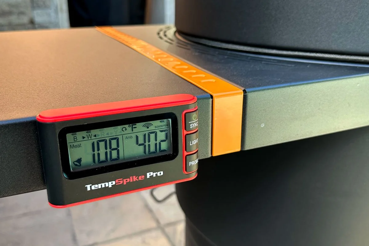 Magnetic TempSpike Pro on a grill.