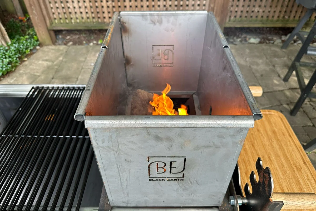Black Earth Grills Gaucho fire box, top view.