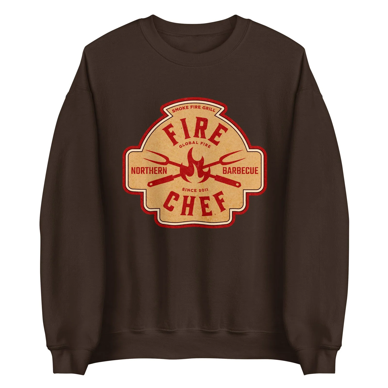 Fire Chef sweatshirt, barbecue.