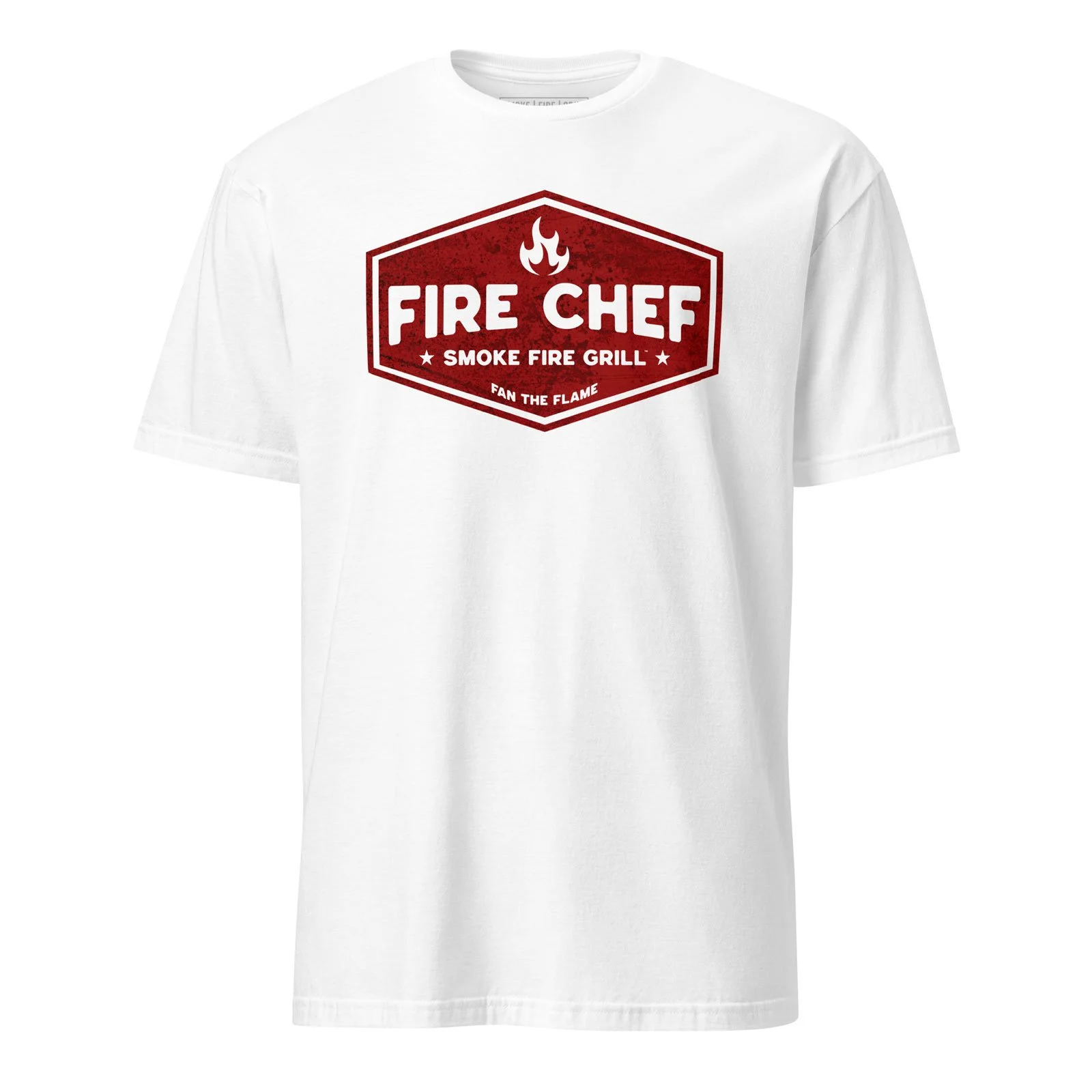 Fire Chef, Fan the Flame barbeque t-shirt in white.