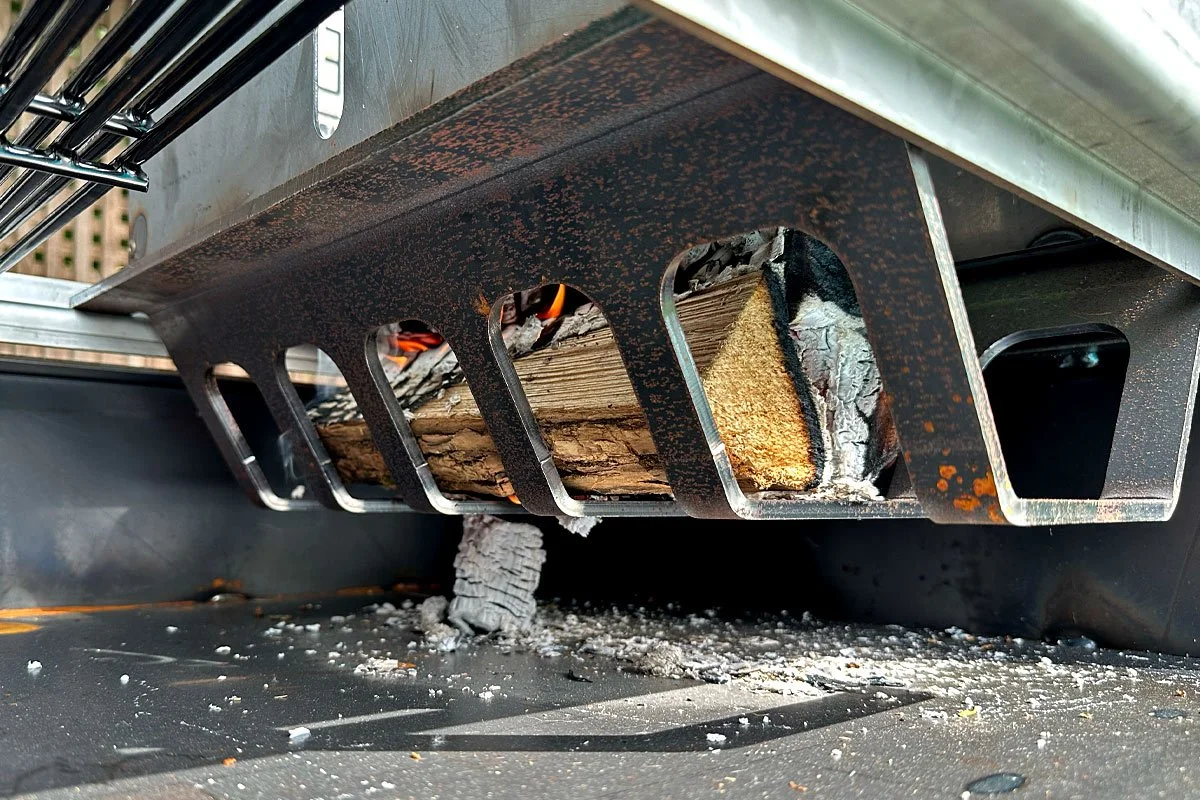 Black Earth Grills Gaucho brasero fire box, bottom view.