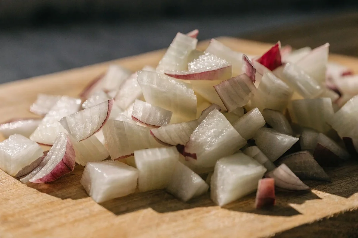 Diced onion.