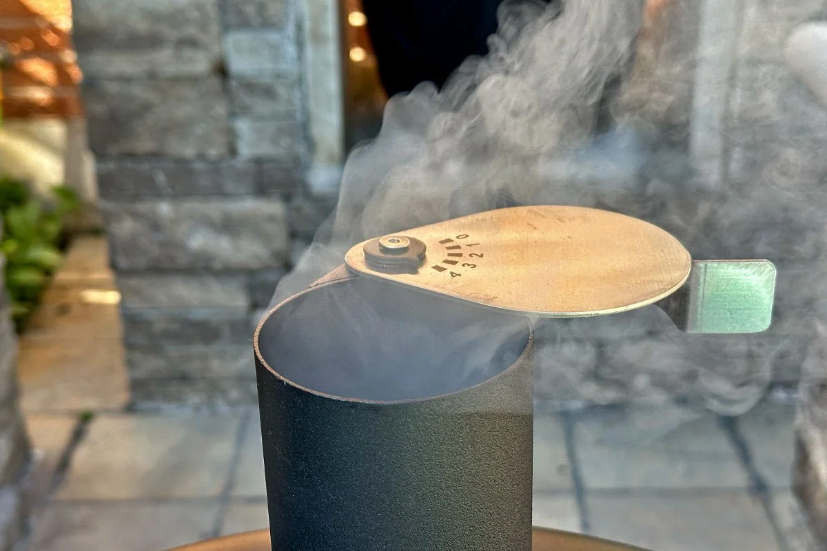 Bronco drum smoker upper vent.