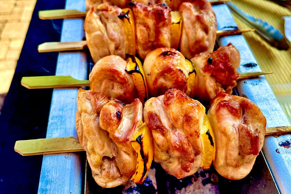 Japanese Konro Grill chicken at the Smokehouse, Northern BBQ Chef Mike.