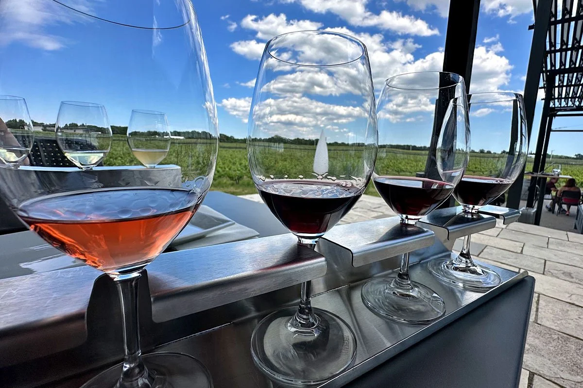 Cabernet Franc wine flight at Stratus Winery, Niagara.