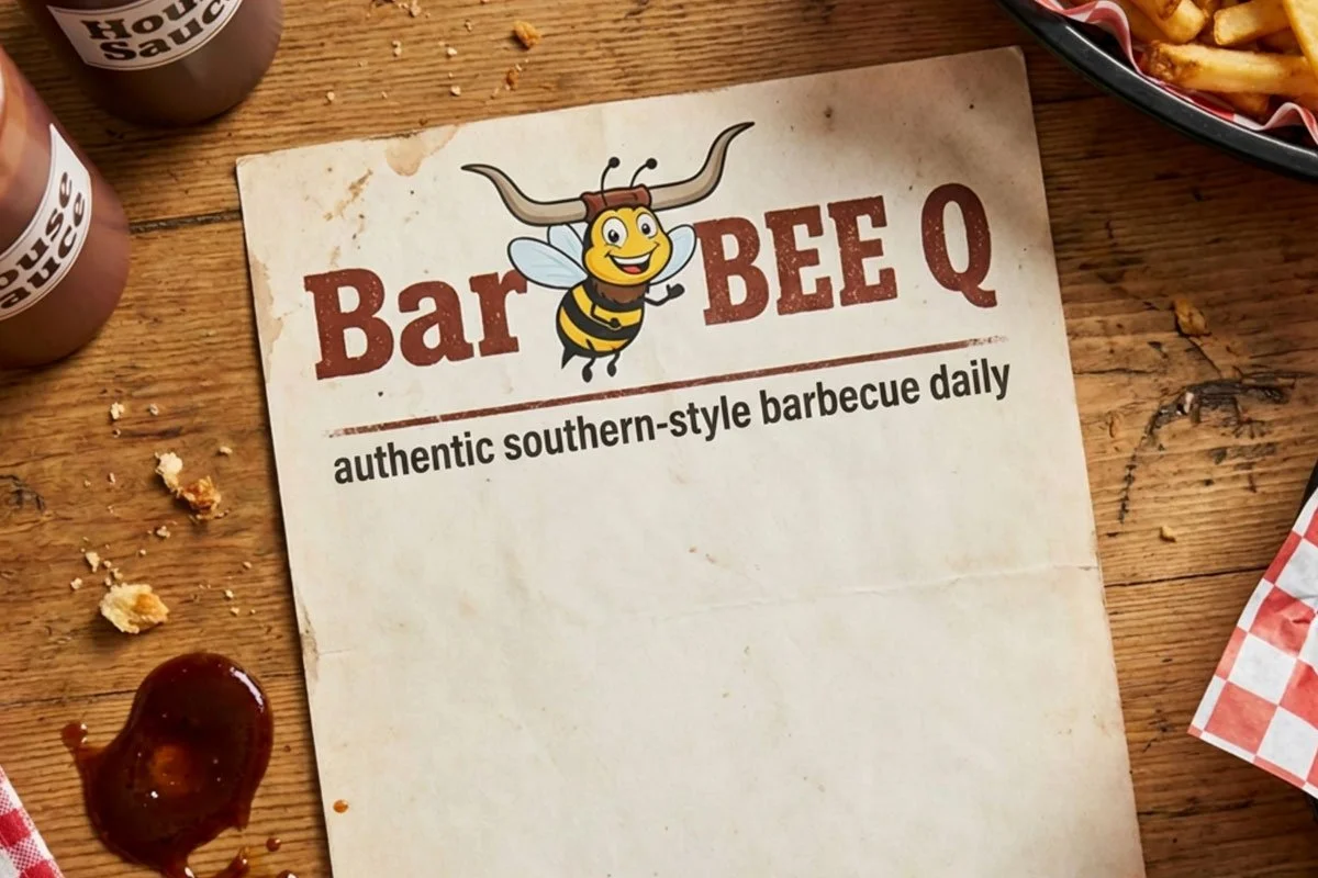Bar BEE Q blank barbecue menu.