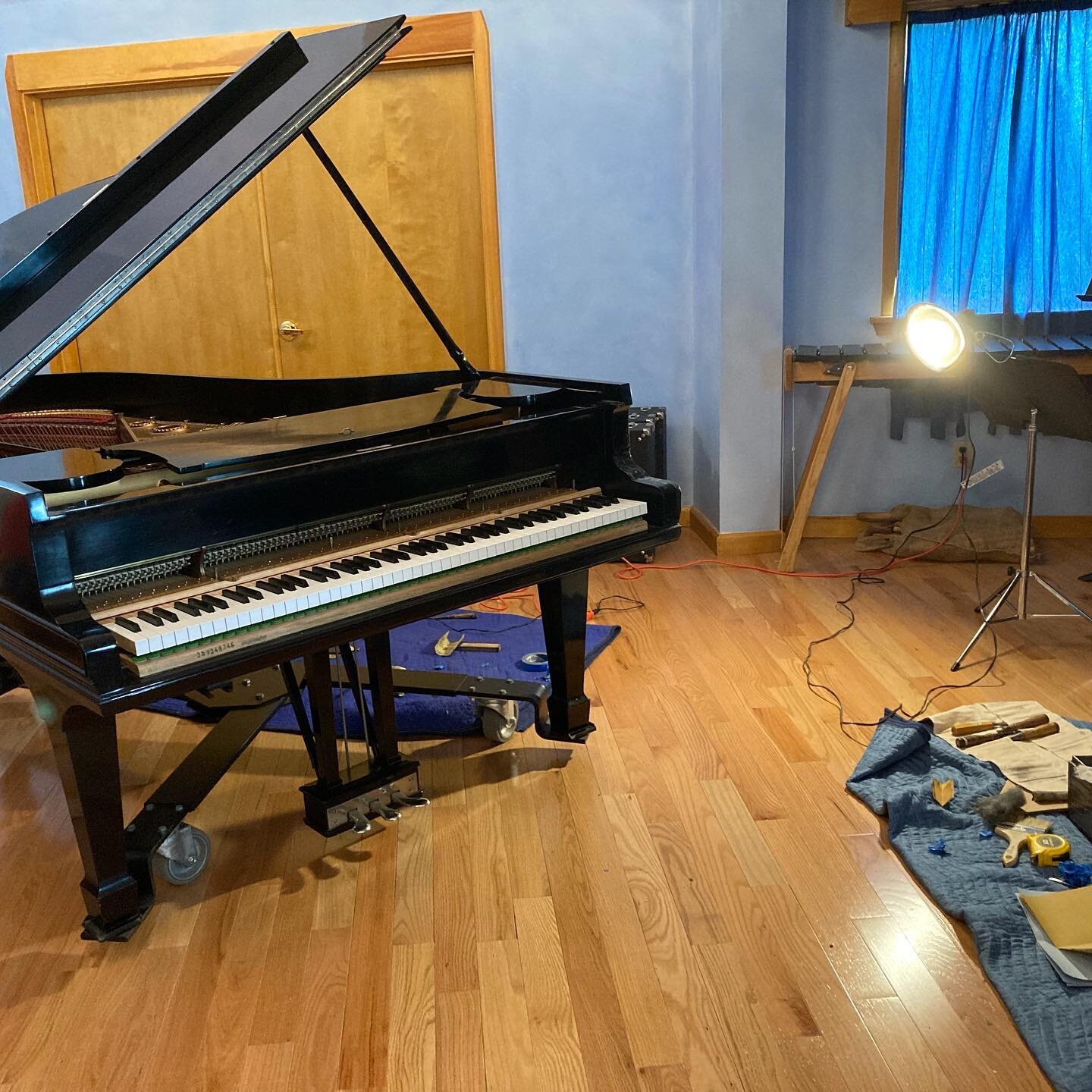 On-site today repairing the finish on this Steinway grand. #pianofinish #finefinishing #pianorestoration #antiquerestoration #musicalinstrumentrepair #furniturerepair #antiqueconservation #glrestoration