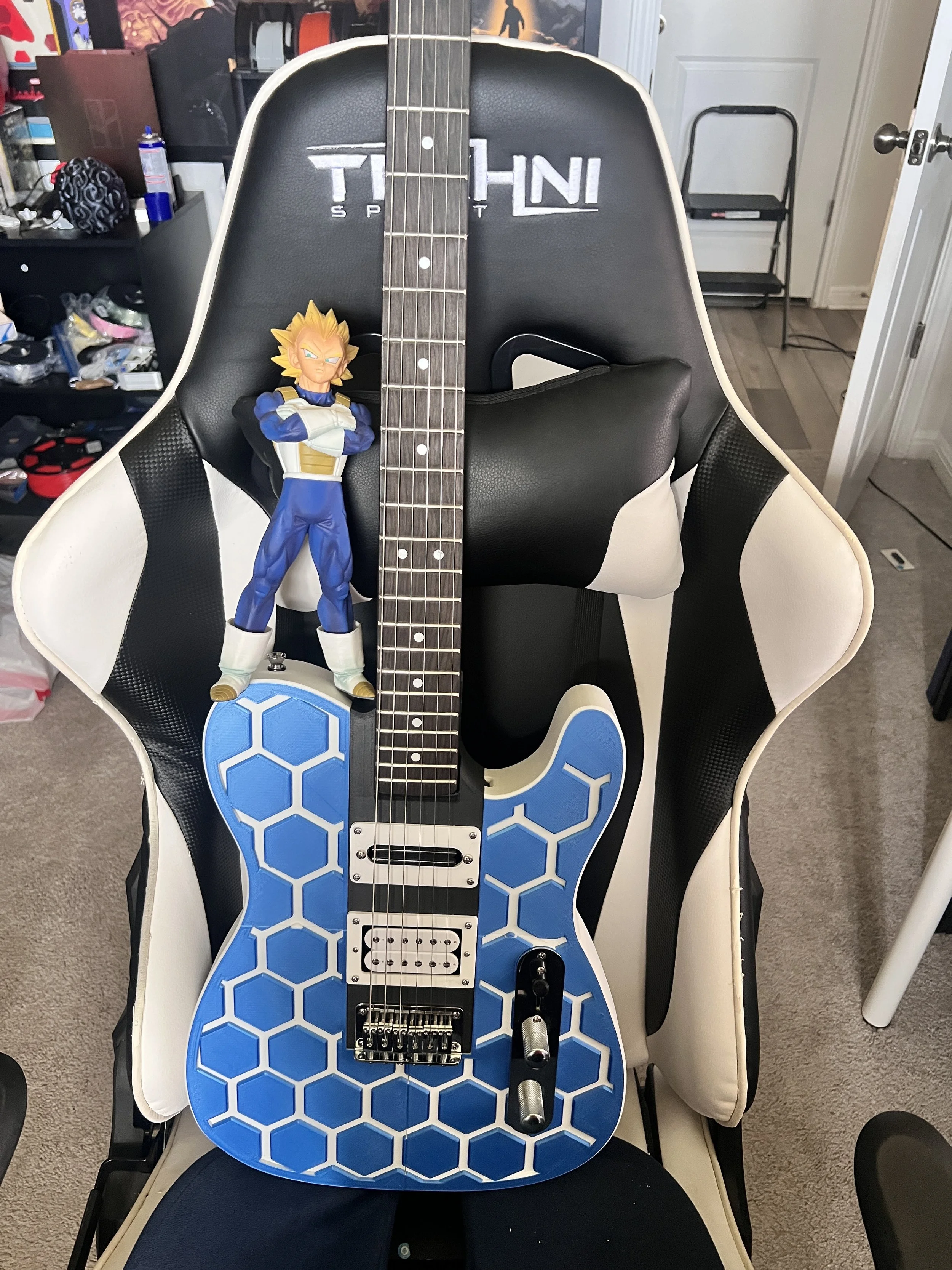"This was a fun project to take on for someone who hasn’t played guitar in like 20 some odd years and just getting into 3d printing. Kevin and his team were very responsive whenever I had questions. I was looking for a subtle ‘vegeta’ hint and body I