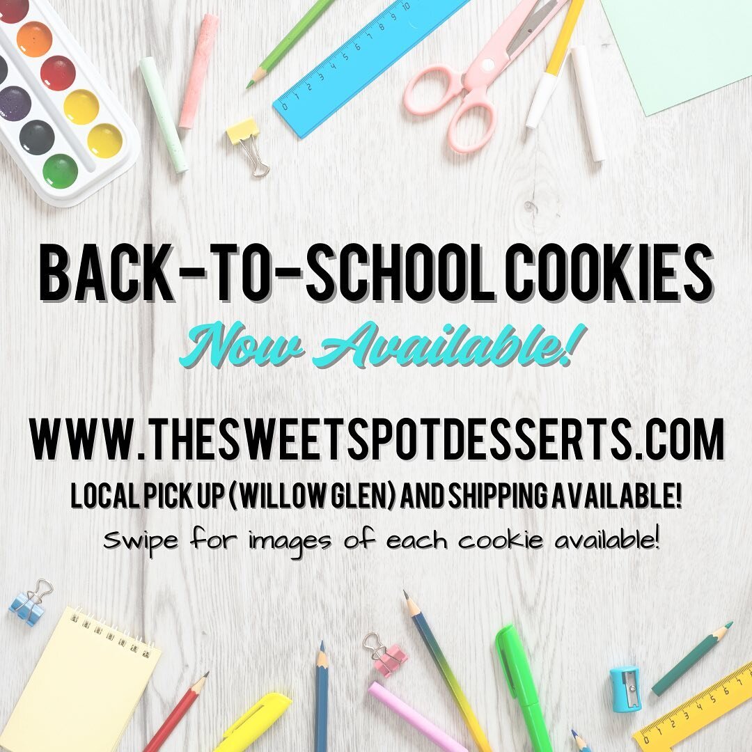 Back-to-school cookies are now available to order! I have several options to choose from that will work as gifts for students of all ages and some that work as gifts for your students&rsquo; teachers! Everything can be ordered through my website. See