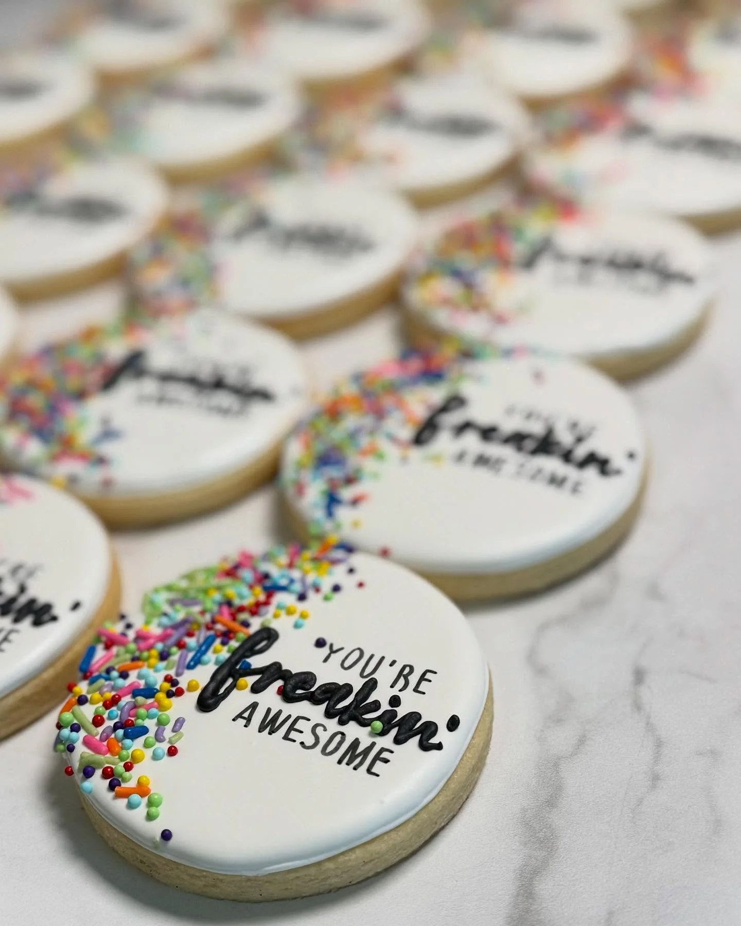 Team appreciation, but make it sweet.
These custom sugar cookies went out for a corporate team event and delivered the message loud and clear: You&rsquo;re freakin&rsquo; awesome. Because a great team deserves a great treat.

#CorporateGifting #Custo