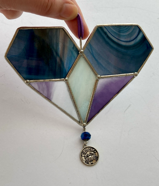 Zodiac Hearts - Stained Glass Sun Catcher - Handmade in Montreal