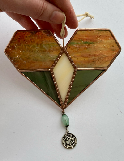 Zodiac Hearts - Stained Glass Sun Catcher - Handmade in Montreal