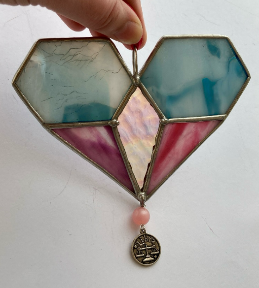 Zodiac Hearts - Stained Glass Sun Catcher - Handmade in Montreal