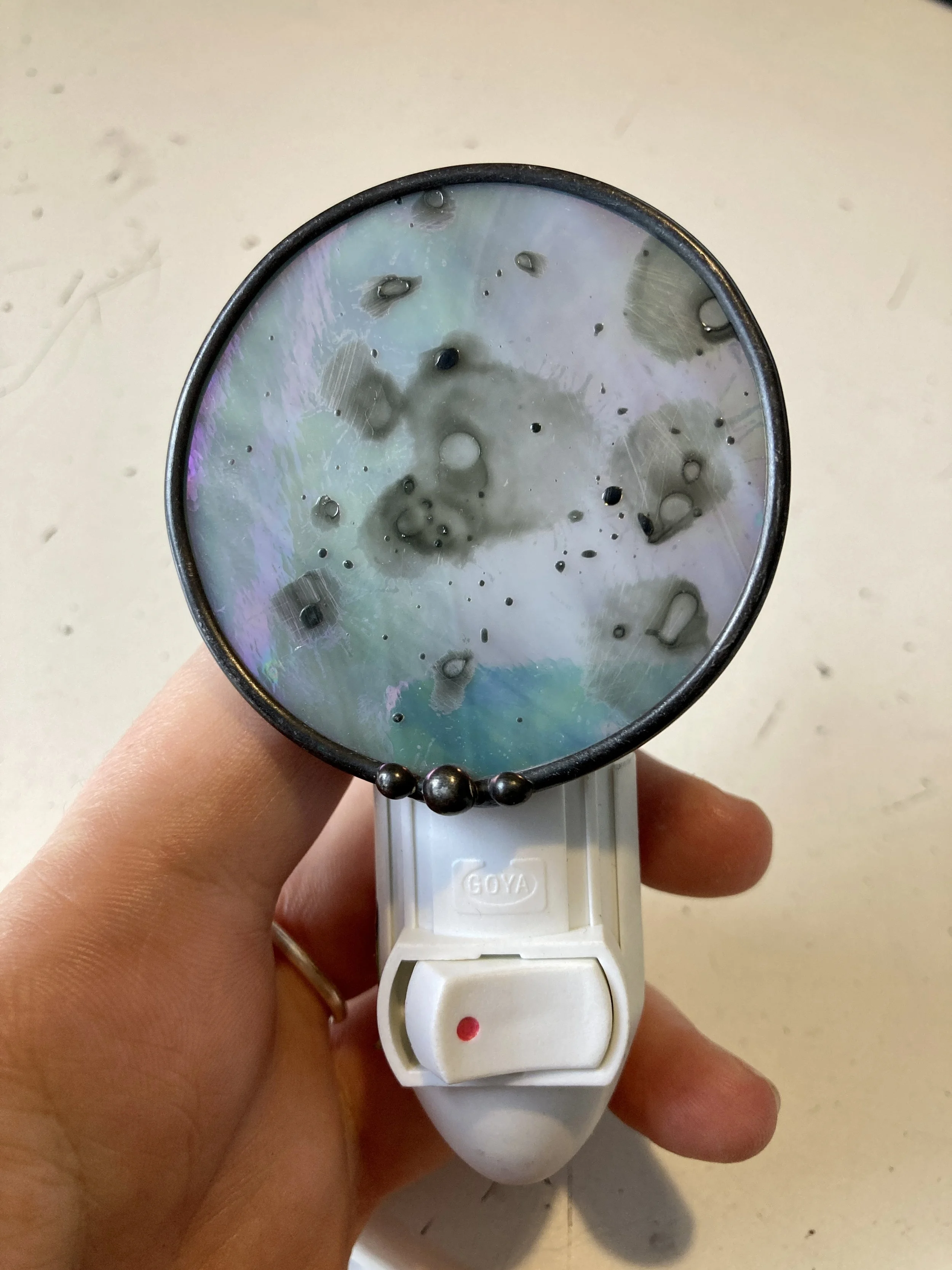 Mini New Moon Nightlight - Stained Glass Decor