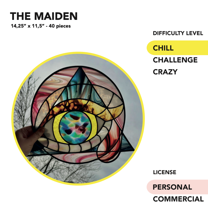 THE MAIDEN - Stained Glass Pattern - Chill - Personal License - Downloadable pdf