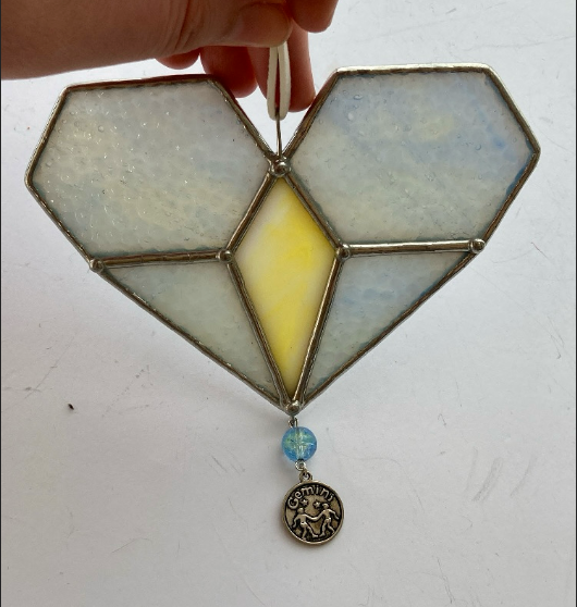 Zodiac Hearts - Stained Glass Sun Catcher - Handmade in Montreal