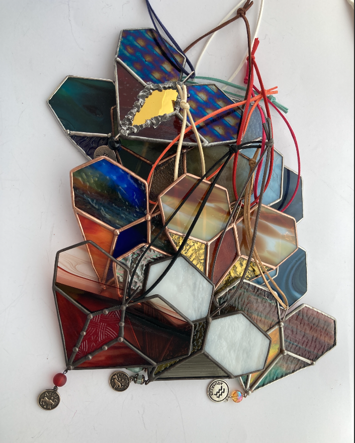 Zodiac Hearts - Stained Glass Sun Catcher - Handmade in Montreal