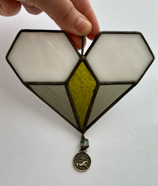 Zodiac Hearts - Stained Glass Sun Catcher - Handmade in Montreal