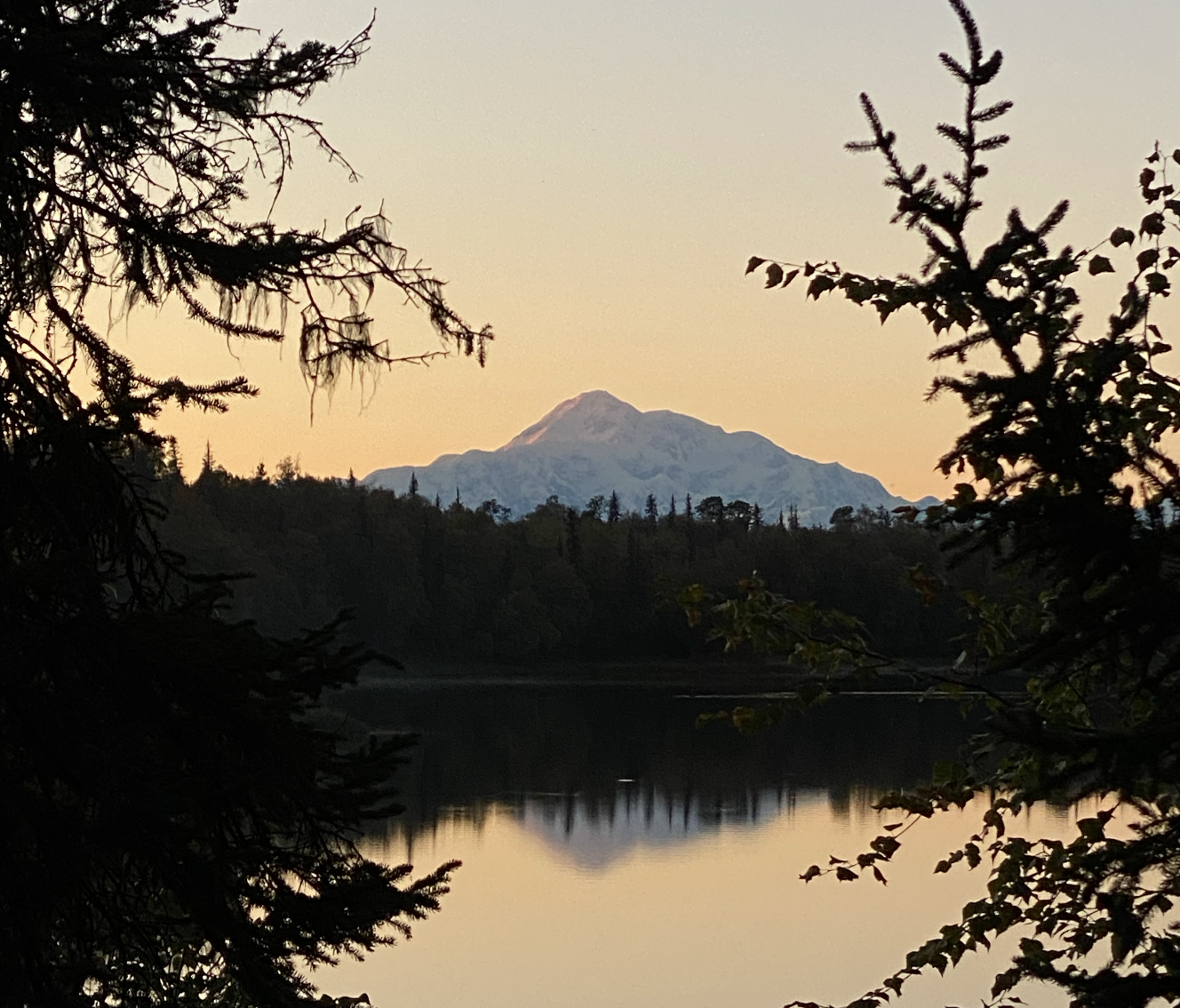 Denali is reflecting in Talkeetna Lakes Park