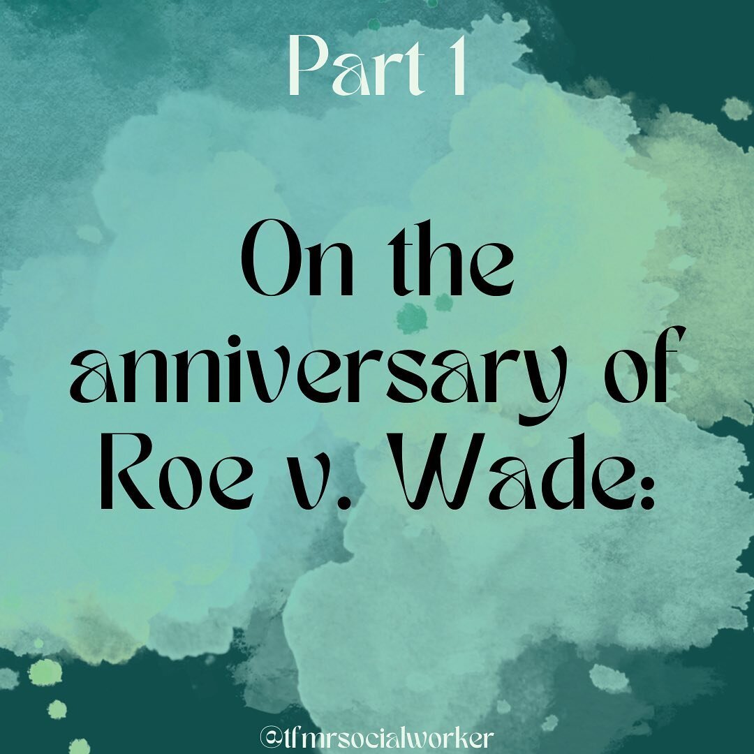 🗓 On the anniversary of Roe v. Wade (Part 1):

😢 I mourn the constitutionally protected rights we lost when Roe was overturned in the summer of 2022.

😱 I fear for the present &amp; future of Texas, the US, &amp; the world where abortion care is i