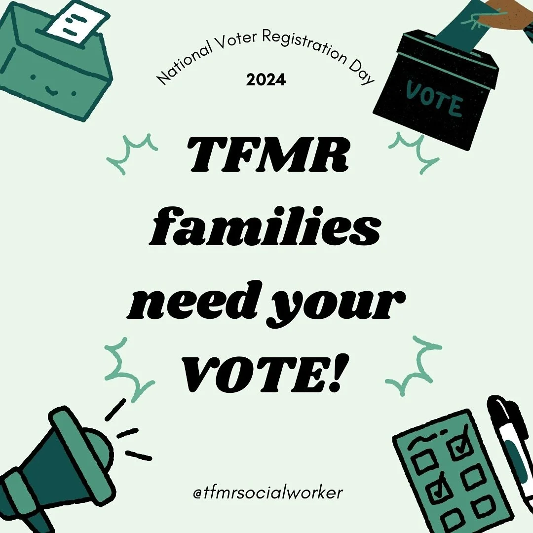 Today is National Voter Registration Day! 🗳️✨

As parents who have faced the heartbreaking reality of TFMR (termination for medical reasons), we know firsthand how crucial it is to have laws that protect our rights &amp; ensure compassionate care ba