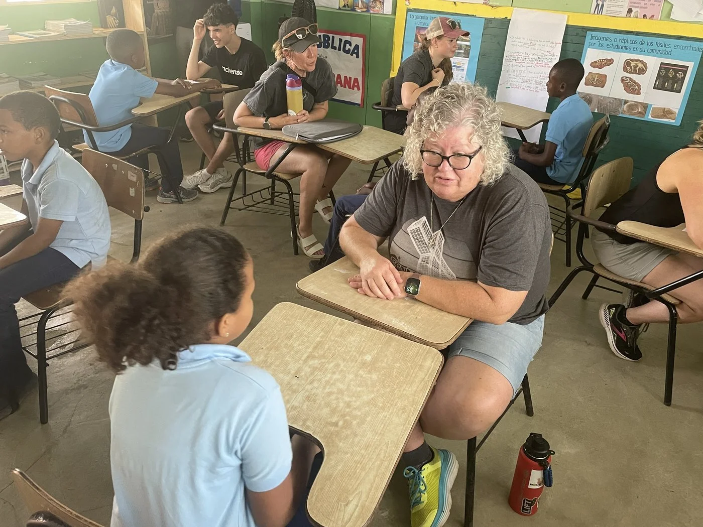 Vail team members in a Dominican public school classroom