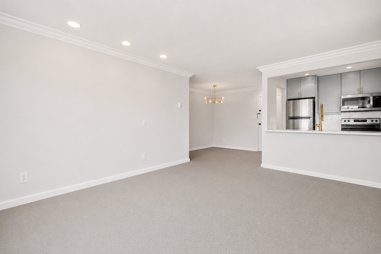 Living room + dining space (photo taken 3 years ago; staging removed by AI)