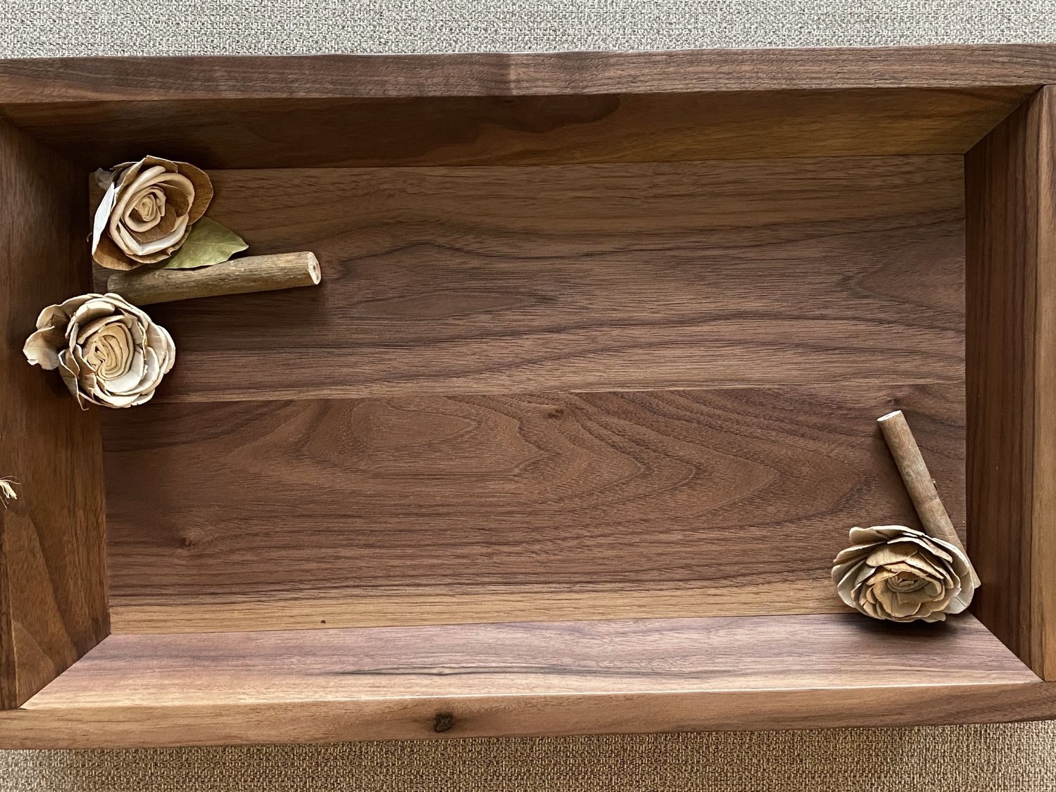 Serving Tray in Walnut top profile