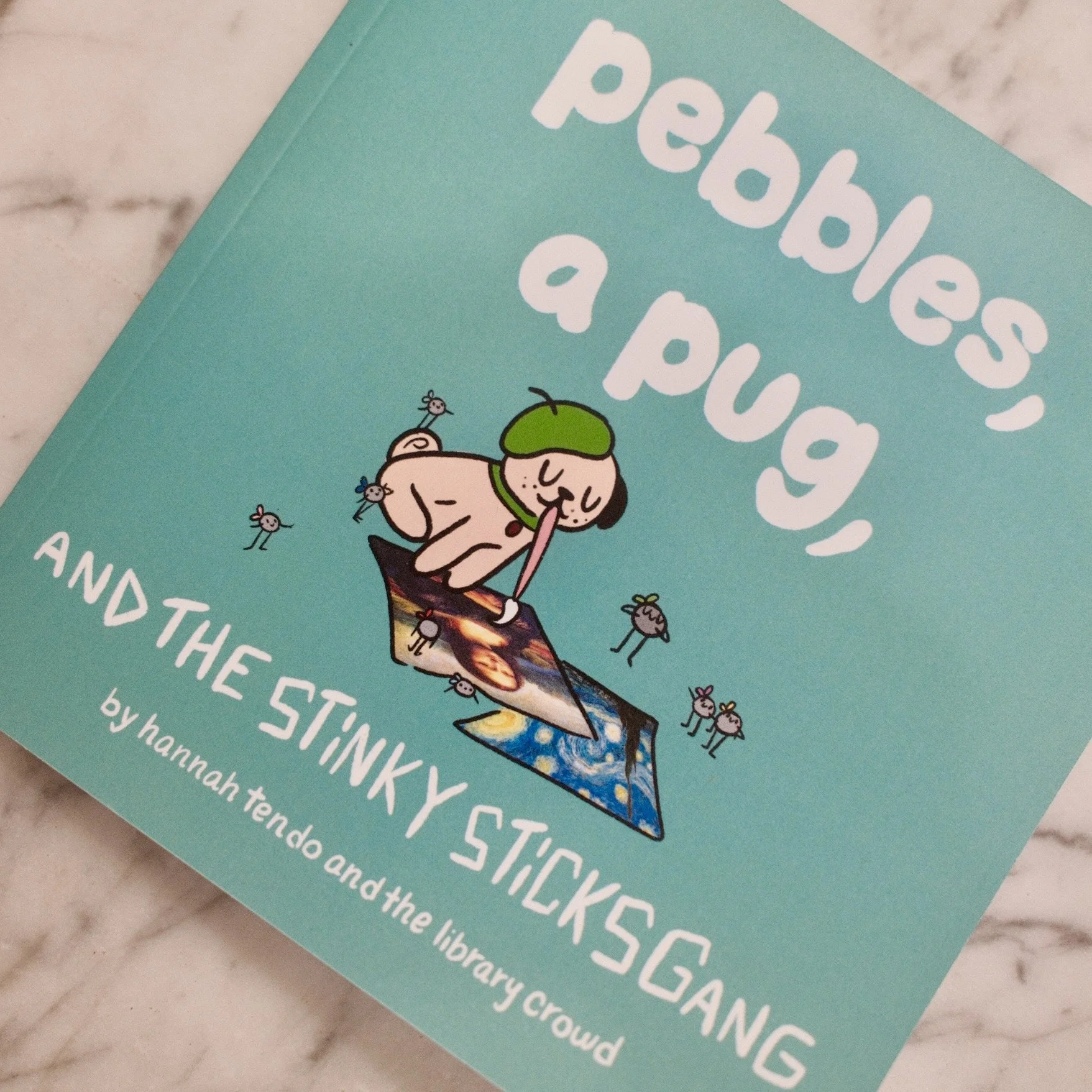 Pebbles, a Pug, + The Stinky Sticks Gang
