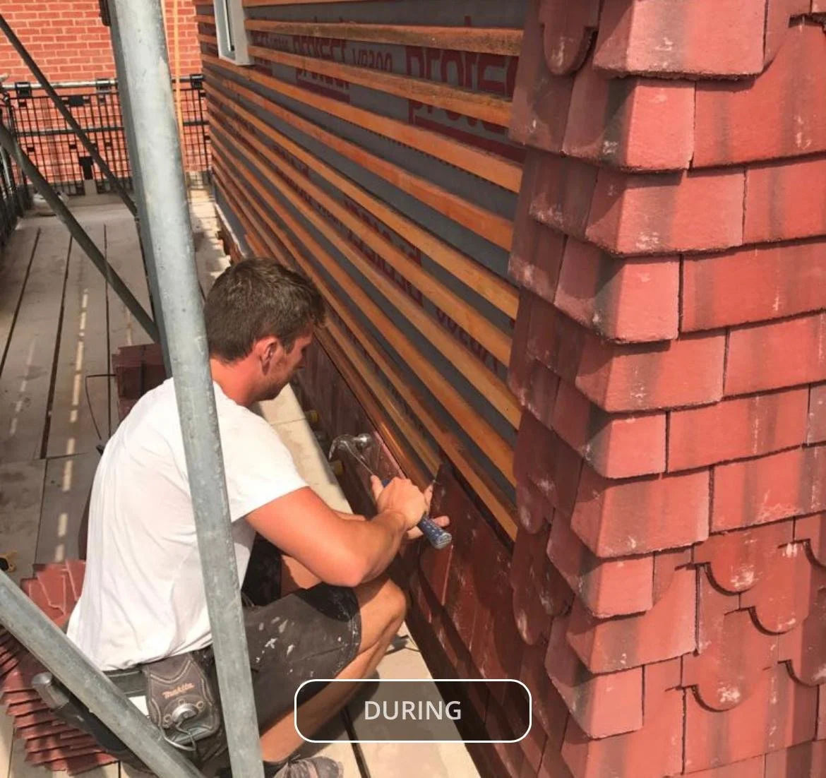 Hanging tiles by MD Roofing in Andover